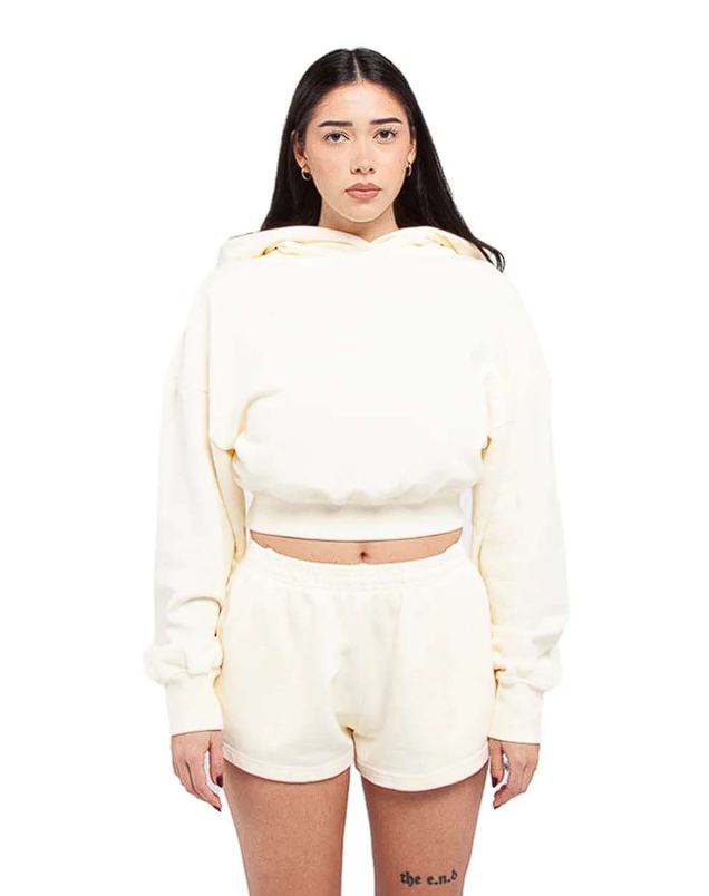 Women's Garment-Dye Crop Hooded Sweatshirt